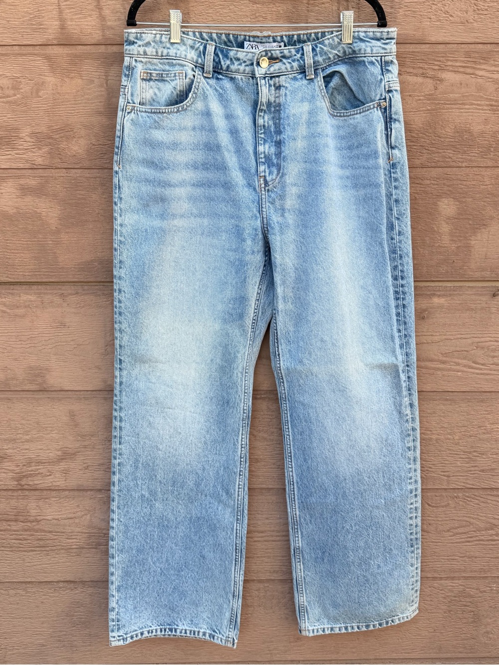 Zara Light Blue Straight Leg Hight rise Jeans